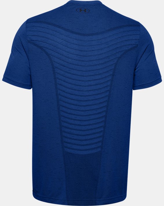 Men's UA Seamless Wave Short Sleeve, Blue, pdpMainDesktop image number 5